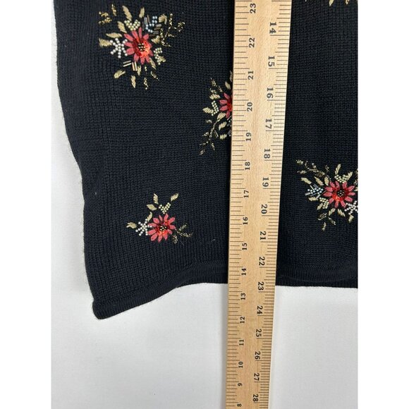 Vintage Susan Bristol Embroidered Black Wool Blend Vest Size 2W - Picture 4 of 9